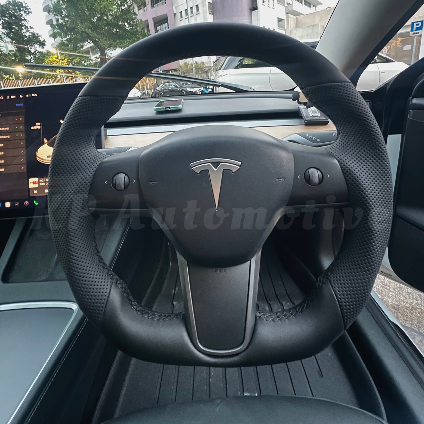 Model 3 Perforated Leather Steering Wheel - Steering Wheel Only