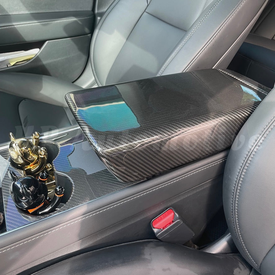 Model 3/Y Dry Carbon Armrest Cover (Gloss Carbon Fiber)