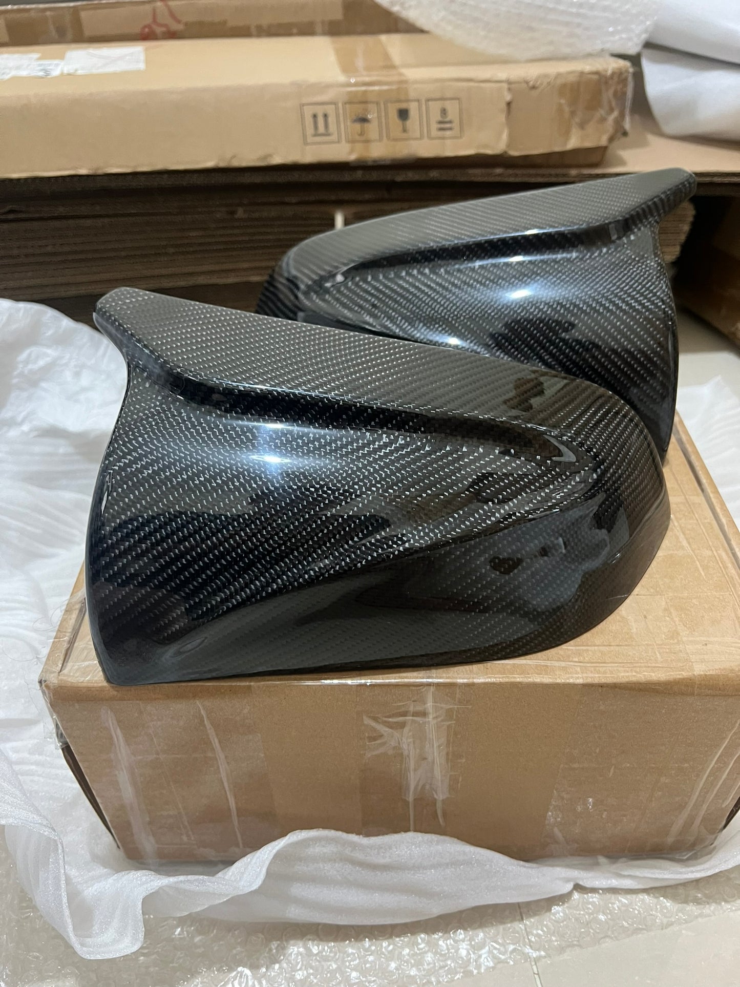 KPA Model 3 M-Style Carbon Fiber Mirror Cap Replacements (Gloss Finish)