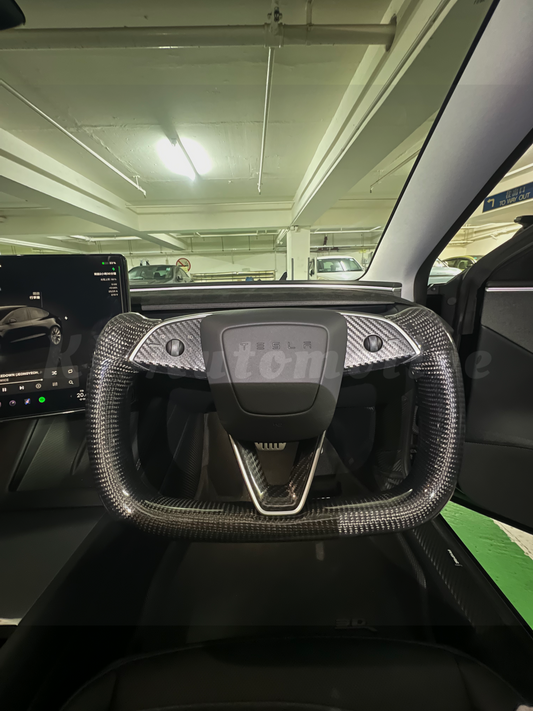 Model 3 Highland Gloss Carbon Fiber Yoke Wheel